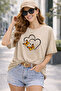Heart and Butterfly Printed Cotton Relaxed Fit Round Neck Unisex T-Shirt