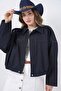 Bdart Oversize Short Jacket with Zipper and Pockets - 4