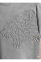 Men's Gray Gofre Printed Geometric Tiger T-Shirt |   Full-Fit Crew Neck T-Shirt