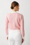 Women's Front Gold Buttoned Zero-Neck Pink Cardigan 53900 - 2