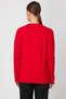 Women's Buttoned Jacket Collar Knitwear Red Cardigan 63926 - 4
