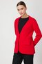 Women's Buttoned Jacket Collar Knitwear Red Cardigan 63926 - 2