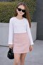 Girl's Plaid Glitter Fabric Skirt and Lace Collar Badi 2-Piece Set, Order One Size Larger for a Snug Fit.