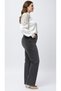 Premium Plus Size Jeans Wide Leg High Waist Pearl Stone-Detail Denim Trousers - Smoky - 2