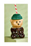 Barista Glass Cup with Teddy Bear