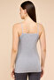Women's Gray Lace Trim Ribbed Camisole - 3
