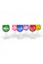 Colorful Crystal Glass Stemmed Cup Set of 6 - 6