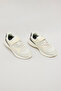 Boy's Cream Color Block Velcro Sneakers - 4