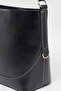 Women's Black Textured Shoulder Bag - 4
