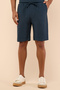 Men's Green Textured Shorts with Drawstring Waist