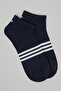 Men's Gray 3 Pack Striped Ankle Socks - 2