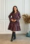 V-Neck Ruffled Flannel Dress - 4