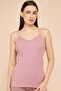 Women's Pink Lace Trim Ribbed Camisole - 2