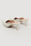 Women's White Embellished Mule Pumps - 4
