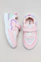 Girl's White Color Block Velcro Sneakers - 4