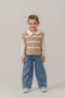Girl's Bow-Tie Jean Trousers and Sweater 3-Piece Holiday Set for 4-7 Years Old