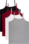 4-Piece Rope Strap L Stretch Fabric Bamboo Women's Tank Top - 2