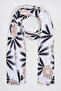 Women's Cream Floral Print Scarf, 180X85cm