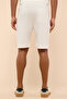 Men's Cream Textured Shorts with Drawstring Waist - 4