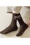 5 Pairs of College Socks with Heart Pattern in Stylish Colors & Breathable Stretchy Texture - 3