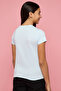 Girl's Blue Printed T-Shirt with Crew Neck and Short Sleeves - 3