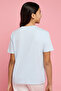 Girl's Blue Printed T-Shirt with Crew Neck and Short Sleeves - 4