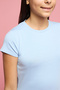 Girl's Blue Solid T-Shirt with Crew Neck and Short Sleeves - 5