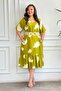 V-Neck Imported Woven Viscon Dress with Ruffled Hem and Side Pockets - 3
