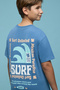 Boy's Blue Printed T-Shirt with Crew Neck and Short Sleeves - 5