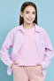Girl's Pink Ribbed Top & Striped Shirt Set - 2
