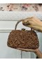 Women's Stoned Double Handle Women's Young Wedding Nikah Prom Graduation Engagement Evening Dress Bag - 3
