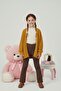 Girl's Brown Soft Textured Suit Long Sleeve Buttoned Top Trousers 2-Piece Set Girl's Suit - 5