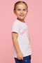 Girl's Purple Printed T-Shirt with Crew Neck and Short Sleeves - 3
