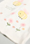 Girl's Cream Printed Clothing Set with Headband - 4