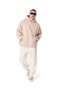 Beige Back Embroidered Oversize Hoodie - 3