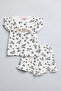Girl's Cream Printed Clothing Set