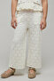 Girl's Cream Self Design Clothing Set - 5