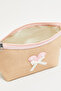 Women's Orange Applique Cosmetic Pouch - 4