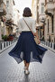 Women's Asymmetrical Banana Crepe Double Layer Comfortable Fit Skirt with Elastic Waist - 4