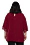 Plus Size Lace Detailed Half Sleeve Burgundy Blouse - 3