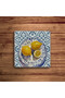 Lemon Blossom Breeze Positano Themed Natural Stone Travertine Coasters Set of 4 - 3
