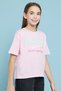 Girl's Pink Printed T-Shirt with Crew Neck and Short Sleeves - 3