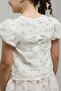 Girl's Cream Embroidered Top and Skirt Set - 5