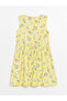 Yellow Crew Neck Patterned Girl's Dress from Güli̇s Gi̇yi̇m - 2