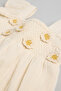 Girl's Beige Appliqued Top and Shorts Set - 3