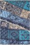 100% Cotton Muslin Double Bedspread - 220X240 cm - Blue Patchwork Pattern - 2