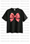 Ribbon and Cherry Printed 3-Pack Black-White-Red Girls' T-Shirt - 3