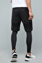 Men's Black Typography Print Trackpants With Drawstring Waist - 4