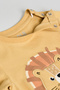 Boy's Yellow Printed T-Shirt with Crew Neck and Short Sleeves - 4