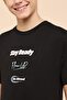 Boy's Black Printed T-Shirt with Crew Neck and Short Sleeves - 4